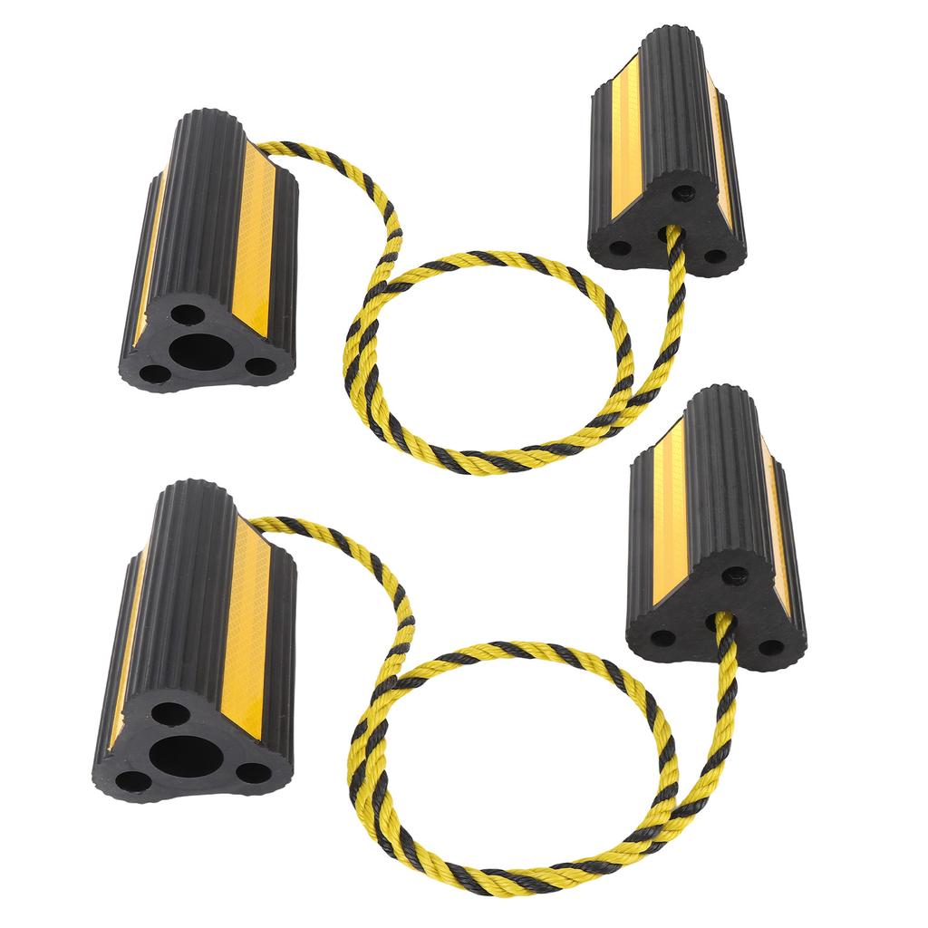 Противооткатные упоры для колес Сверхпрочные резиновые блоки для колес Противоскользящие блоки-стопоры для шин с веревкой и светоотражающими полосами для прицепов