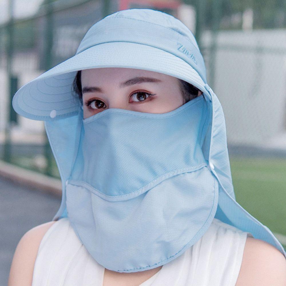 Women Breathable Detachable UV Protection Beach Cap Shade Hat Sunshade Sun Hat Fisherman Cap