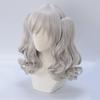 Cosplay Wig from The Second Style with Perfect for Costumes and Fancy Dress 2 Bonus Items Heat-resistant Castle, Silver-gray, Short, Curly, Twin-tail