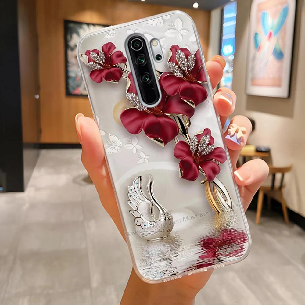 Чехлы из ТПУ для Redmi Note 8 Pro Чехол Прозрачный Красивые Цветы Легкий Чехол для Xiaomi Redmi Note8 Pro Корпус Телефона Fundas