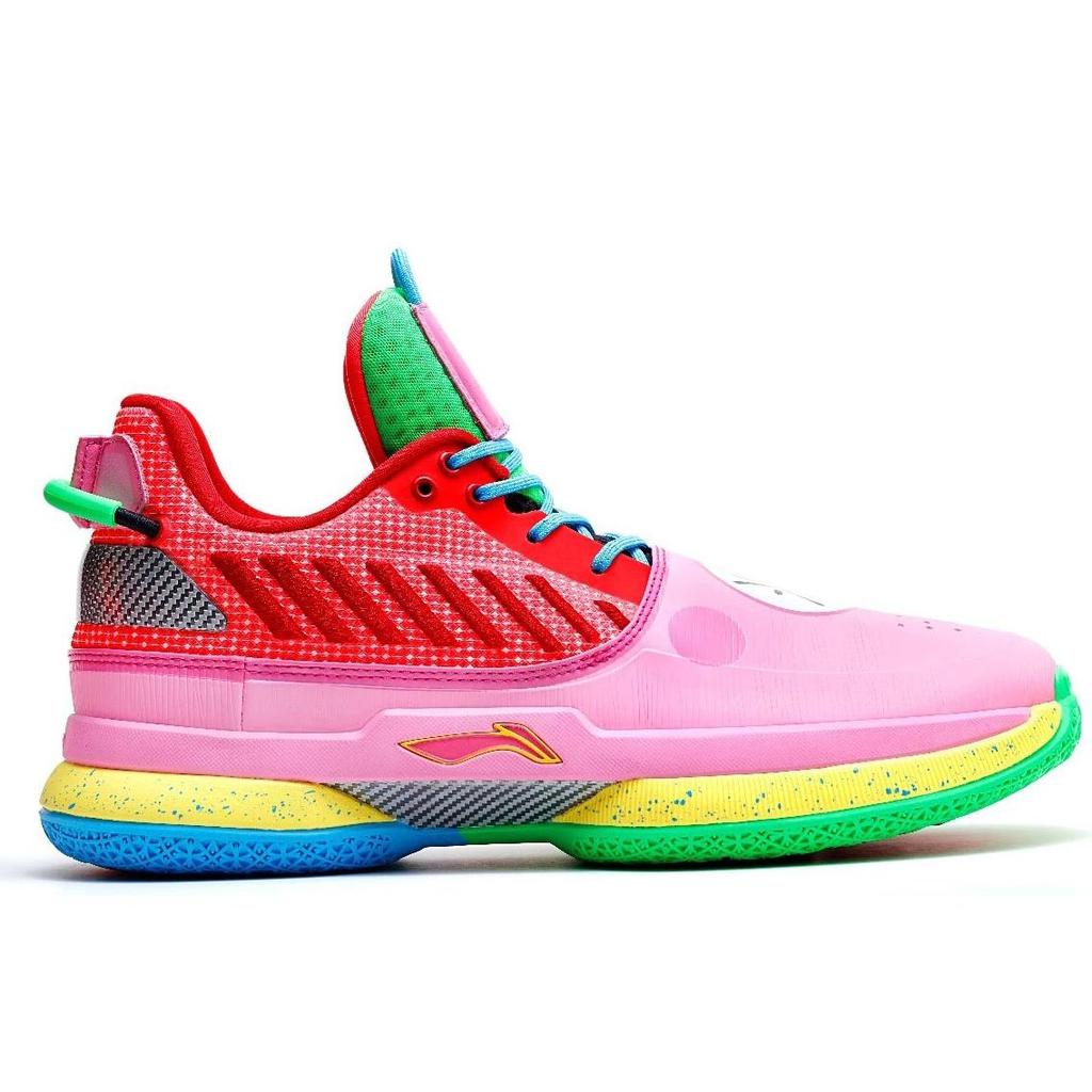 Li Ning WOW 7 Амортизирующие Скользкие Устойчивые к истиранию Низкие Баскетбольные Кроссовки Мужские Розовые ABAN079-9