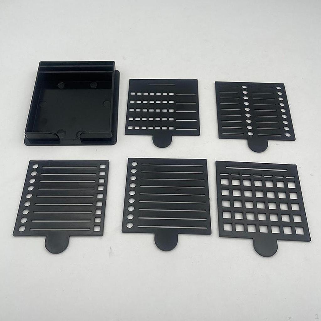 Sticky Note Holder with 5Pcs Stencil Memo Paper Storage Box Easy To Use Stationery Supplies Portable