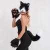 3-Piece Halloween Fox Costume - Plush Tail, Mask and Gloves | Cute Animal Themed RPG Accessories for Parties and Live COSPLAY