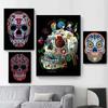 Абстрактные цветные постеры и принты со скелетами, уличный поп-арт, картины на холсте, настенные картины для украшения бара или комнаты