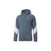 Logo Print Zip-Up Hoodie Men Jackets Blue 672386-18