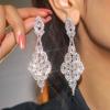 Multi-Option White Diamond Earrings Luxury Temperament Shiny Rhinestone Long Earrings Fashionable And Versatile Earrings
