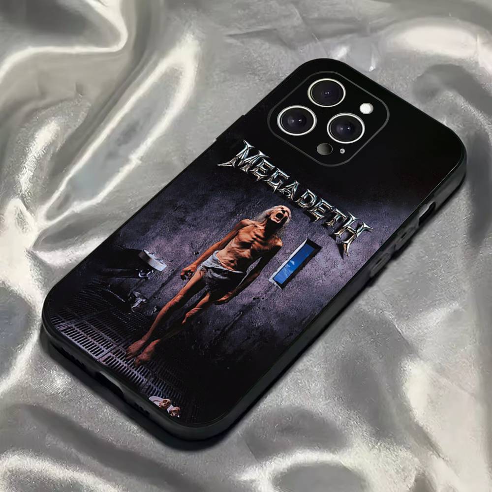 Чехол для телефона M-MegadethS Rust In Peace для iPhone 16,15,14,13,12,11,Pro,Max,Plus,X,XS,SE4,E,Mini, Мягкий черный чехол