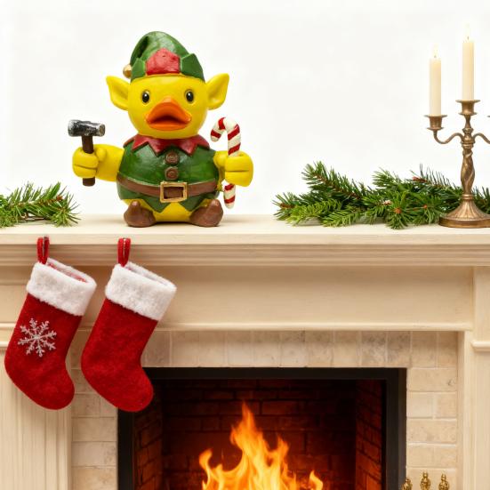 Рождественское украшение Санта Клаус Олень Снеговик Утка Форма Смола Фигурка Праздничная Тема Праздничное Украшение