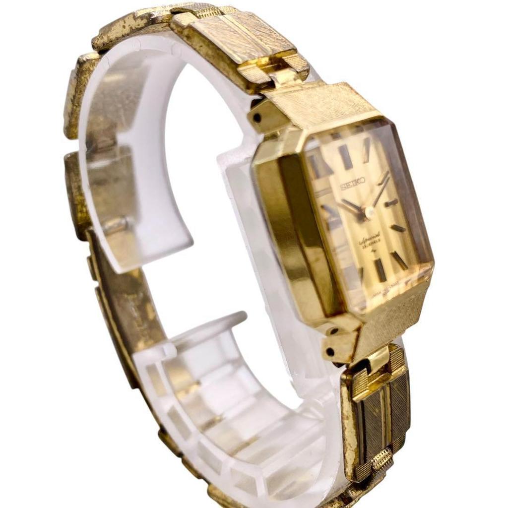 [USED] SEIKO Hand-Wound Gold Square Women's Watch 1222