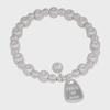 Elegant Niche Silver Bracelet with Concave Square Beads - High-End Luxurious Design
