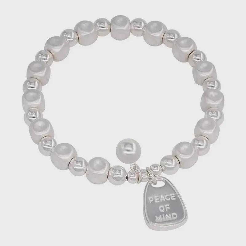 Elegant Niche Silver Bracelet with Concave Square Beads - High-End Luxurious Design
