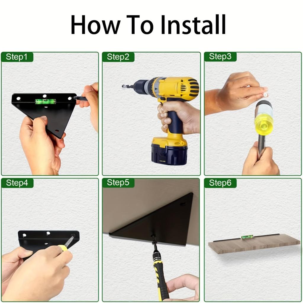 2 маленьких треугольных кронштейна для плавающих полок для скрытых полок — в комплекте с винтами для легкой установки