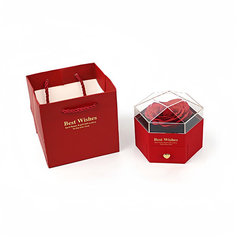 Valentine's Day Container Transparent Soap Flower Birthday Party Packaging Box Creative Gift Accessories