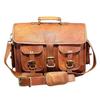 Bag Leather Vintage Laptop Messenger Shoulder Men's Genuine Men Brown Briefcase