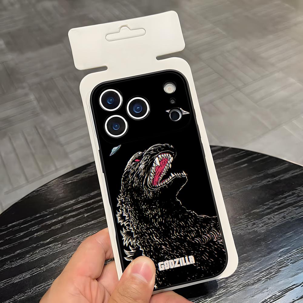 G-GodzillaSE M-Monster Чехол для телефона Для IPhone 17 Air 16 E Pro Max 15 14 13 Mini 12 Pro 11 Max Plus Черный Мягкий корпус