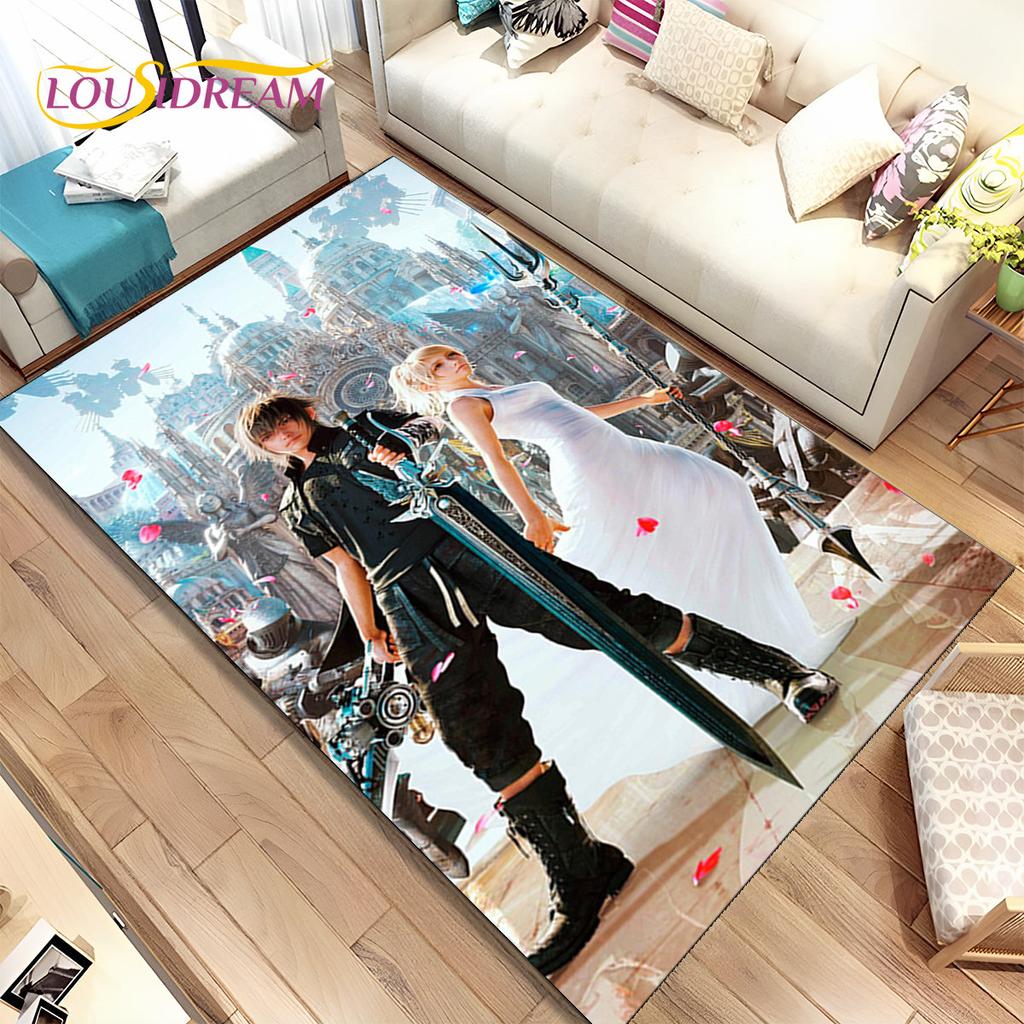 Final Fantasy Series Games Area Rug,Carpet Rug for Home Living Room Children's Bedroom Sofa Doormat Decor,Non-slip Floor Mat 3D