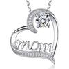 Mom Necklace for Women, Trendy Heart-shaped Pendant, Collarbone Chain for Mother's Day Gift