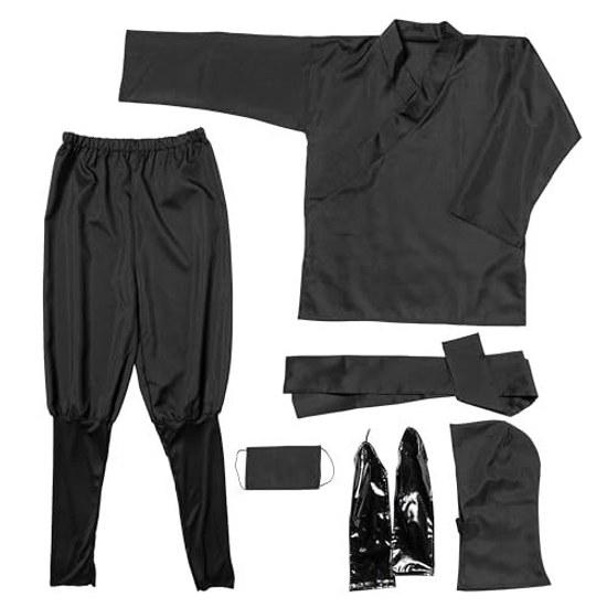Clear Stone MEN cosplay Halloween black ninja Japanese style mens costume disguise