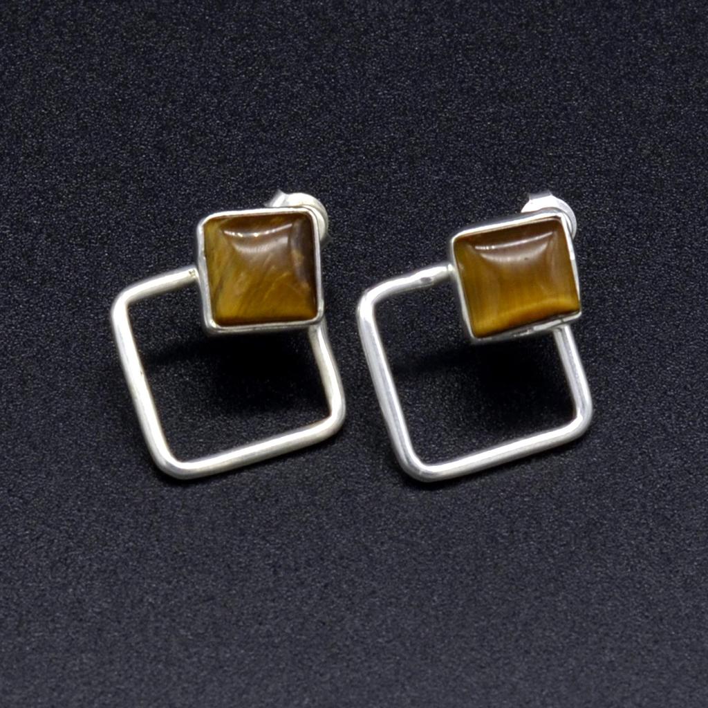 Lapis Ear Jacket Front Back Серьги для женщин, стерлингового серебра 925 пробы и драгоценных камней Минималистские уникальные украшения ручной работы, подарок подружке невесты