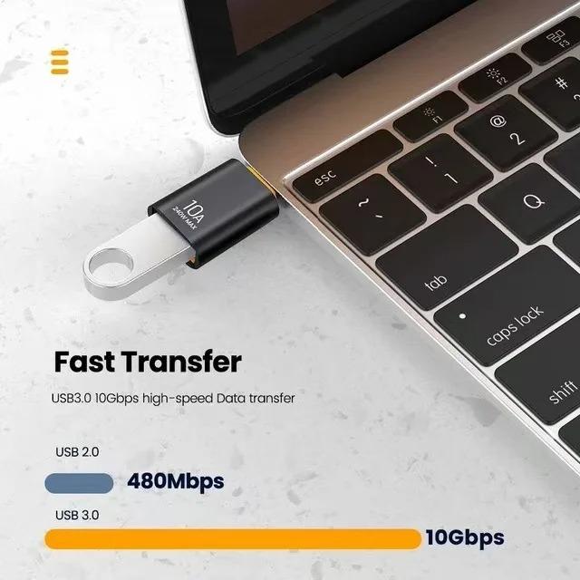 Адаптер USB на USB C Конвертер Type C (папа) на USB A (мама) для телефона, смарт-устройств, электронных гаджетов, передачи данных