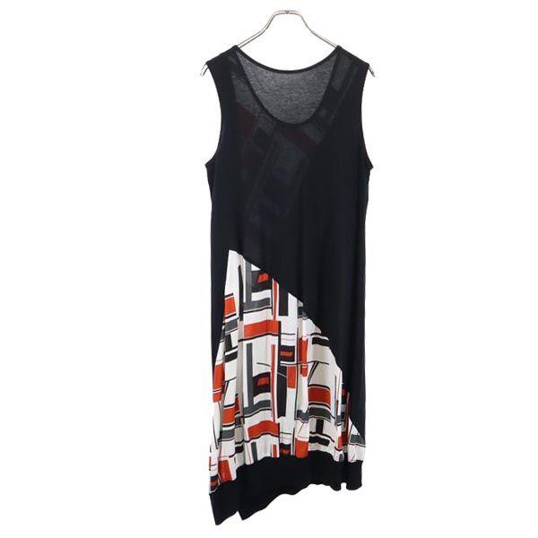 Y's No sleeve asymmetry one piece 2 Black series Women Used