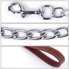 Durable Anti-Bite Metal Dog Chain Lead For Small Medium Large Dog Chain Leash Handle Leads PU Leather Iron Chain Pet Accessories