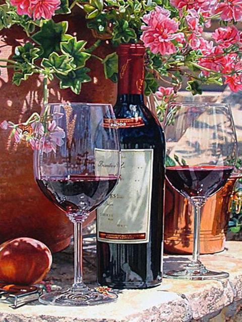 5D DIY Полный дрель Алмазная картина Фрукты серии Бутылка красного вина Алмазная мозаика Пейзаж Вышивка крестиком Наборы домашнего декора