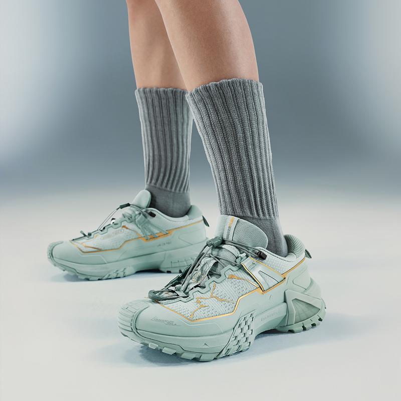 Li Ning Outdoor CF Tracing, Xingchuan Pro Амортизация, Износостойкие Низкие Туристические Ботинки Унисекс Зеленые AHTU017-6