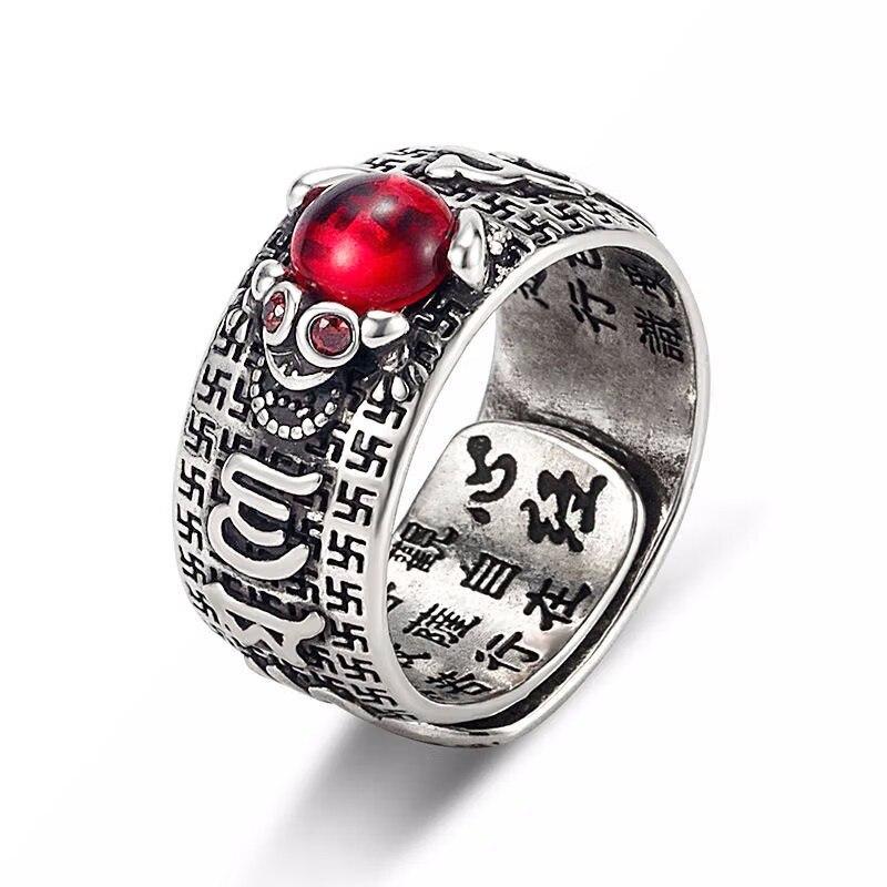 Кольцо Pixiu Feng Shui, посеребренное, регулируемое кольцо
