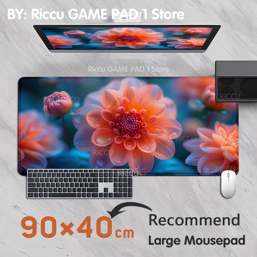 PC peripherals Anime vivid glass flower Mouse pad Desk XXL 400x800x2mm Gamer Keyboard Laptop Carpet Esports Non-slip rubber mat