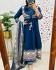 Indian Bollywood Anarkali Kurta Pant Dupatta Set Women Pakistani Salwar Kameez Suit Dress