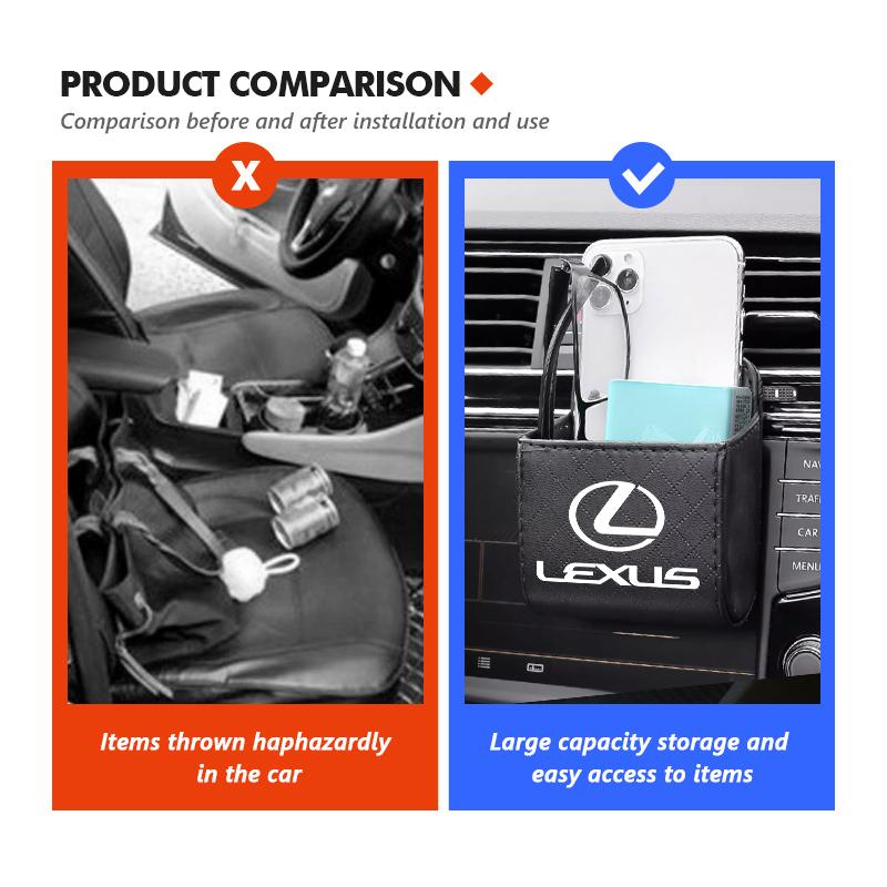 AGE2 Car Interior Air Vent Storage Box Mini Phone Waste Storage Case For Lexus UX250h RX450h RX300 GX470 CT200h RX400h NX300h RX350