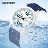 SANDA 3252 Student Quartz Watch Fashionable and Simple Luminous Waterproof Silicone Tape Children's Quartz Watch