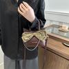 Женская простая фактурная сумка через плечо, женская модная сумка-цепочка с бантом, новая весенняя сумка-ведро