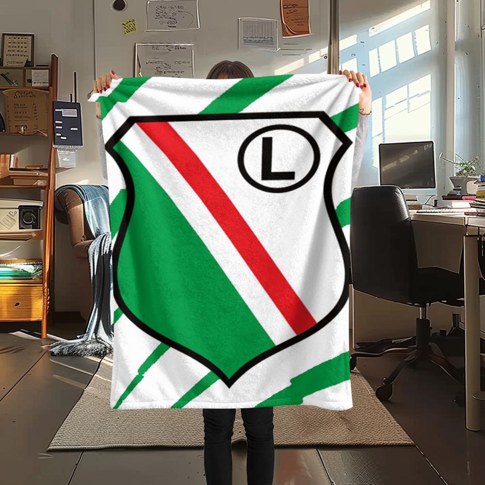 1 шт. Фланелевое одеяло с принтом Legia Warsaw, Высокое качество, Удобное для всех сезонов, Домашний декор, Тепло и комфорт, Идеально для рождественских подарков68
