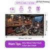 (2D plane) 1 garage door banner for a motorcycle repair workshop scene, easy to installDJH