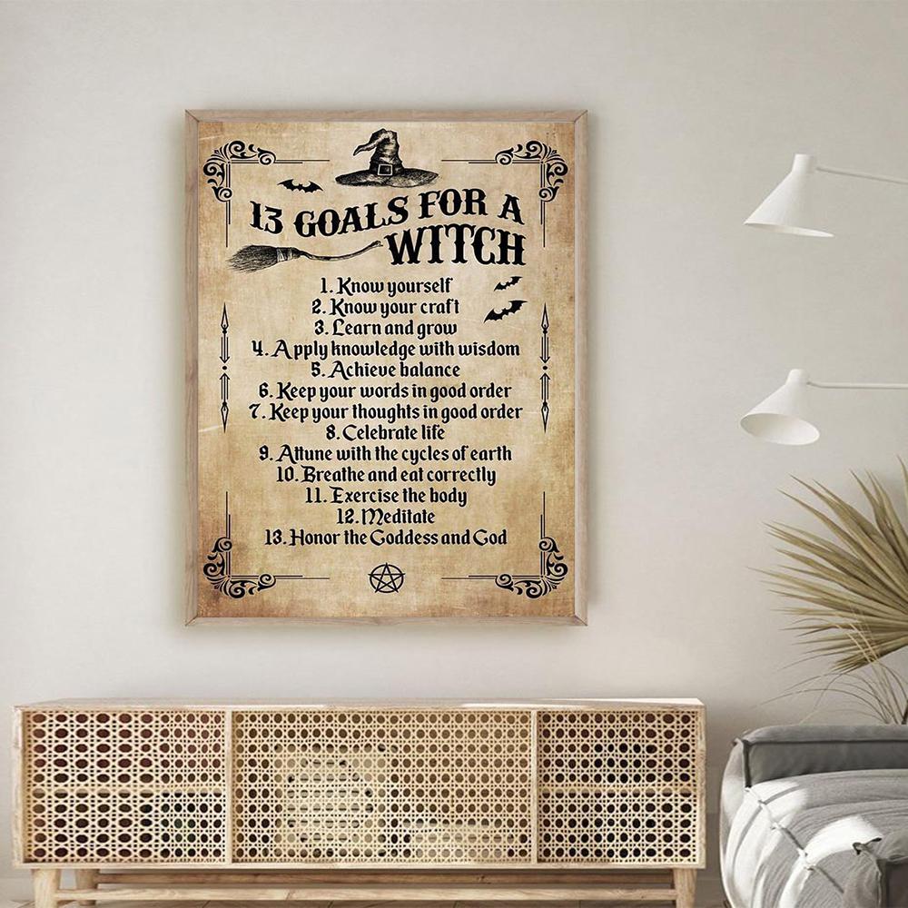 Kitchen Witchery Poster Retro Witch Canvas Painting Prints Posters Vintage Home Room Bar Cafe Decor Aesthetic Art Wall Painting