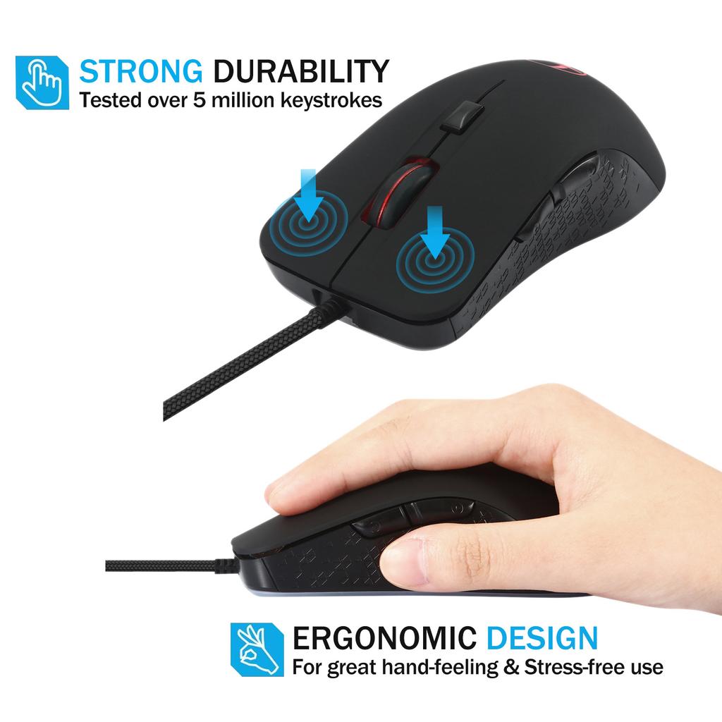 2400 DPI Heating Warmer Hands USB Wired Gaming Mouse for Notebook Computer PC Gaming Mouse