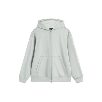 Li Ning CF Pure Color Casual Sports Zip-Up Hoodie Loose Long Sleeve Jacket Unisex Jackets AWDU807-3