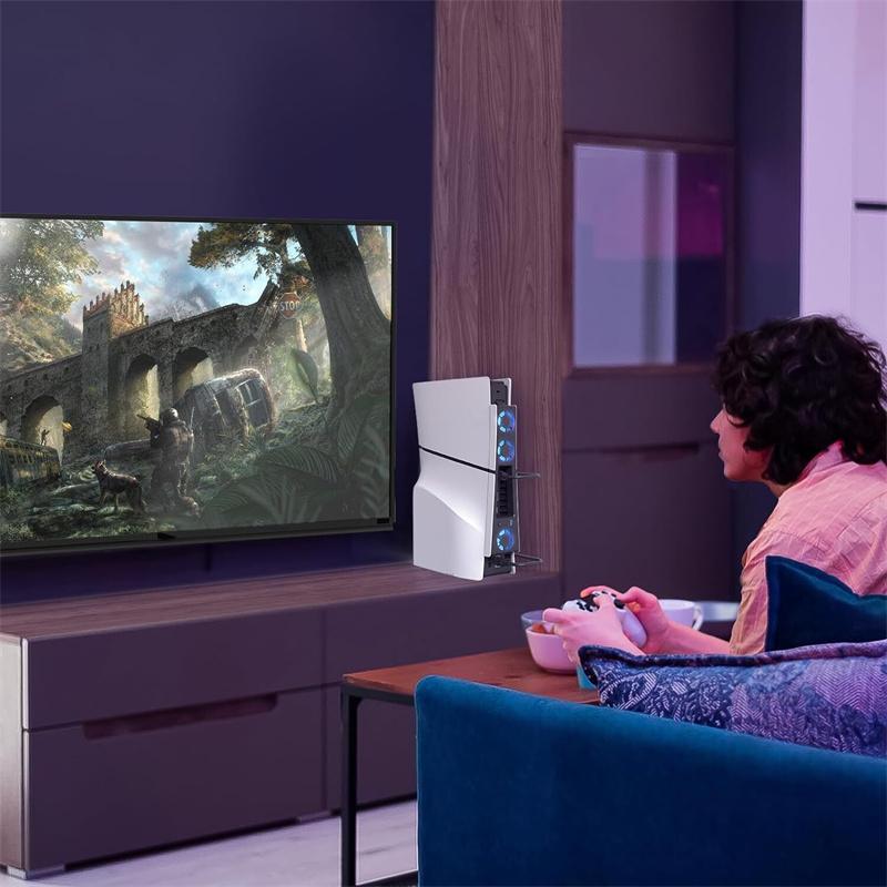 Бесшумный улучшенный вентилятор охлаждения для консоли PS5 Slim(Цифровой/Диск) С светодиодной подсветкой эффективная система охлаждения для Playstation 5 Slim