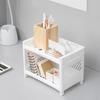 1 ПП Настольная Двухъярусная Стойка для Хранения Прямоугольное Хранение для Студенческих Офисных Столов Косметика Канцелярские товары Стойка для Хранения