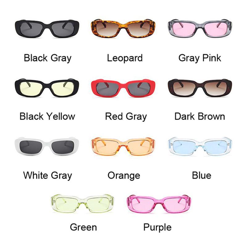 Vintage Black Square Sunglasses Woman Luxury Brand Small Rectangle Sun Glasses Female Gradient Clear Mirror