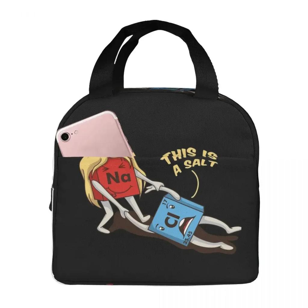 Elements Periodic Table Science Chemistry Chemical Insulated Lunch Bag for Women Kids Portable Food Boxes Thermal Lunch Box Tote