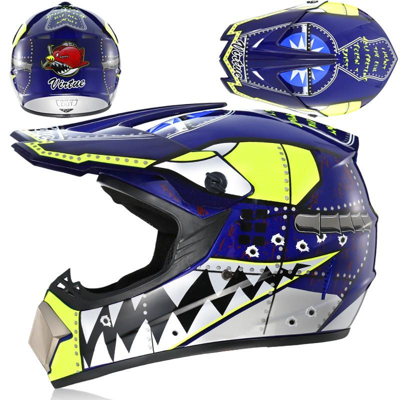 Lightweight Full Face Off-Road Helmet ATV Dirt Bike Mountain Cycling With 3 Accessory Kit