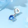 Новинка 2023 года, подвески из стерлингового серебра 925 пробы, бусины, оригинальные черепахи-хамелеоны, синие кристаллы, подходят для браслетов Pandora, ювелирные изделия своими руками для женщин