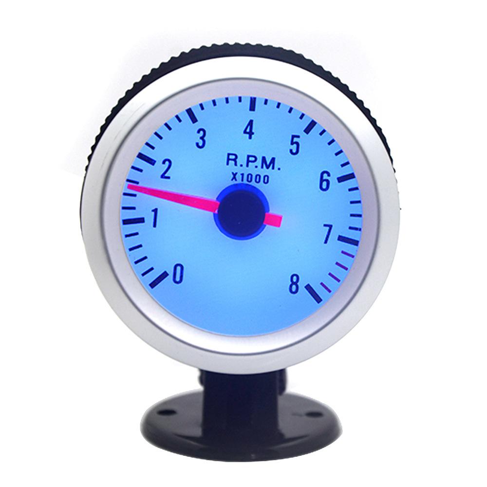 2 Inch 52mm LED Tachometer Gauge Car Digital Meter 0 8000RPM with Blue Backlight for 1 8 Cylinder Vehicle