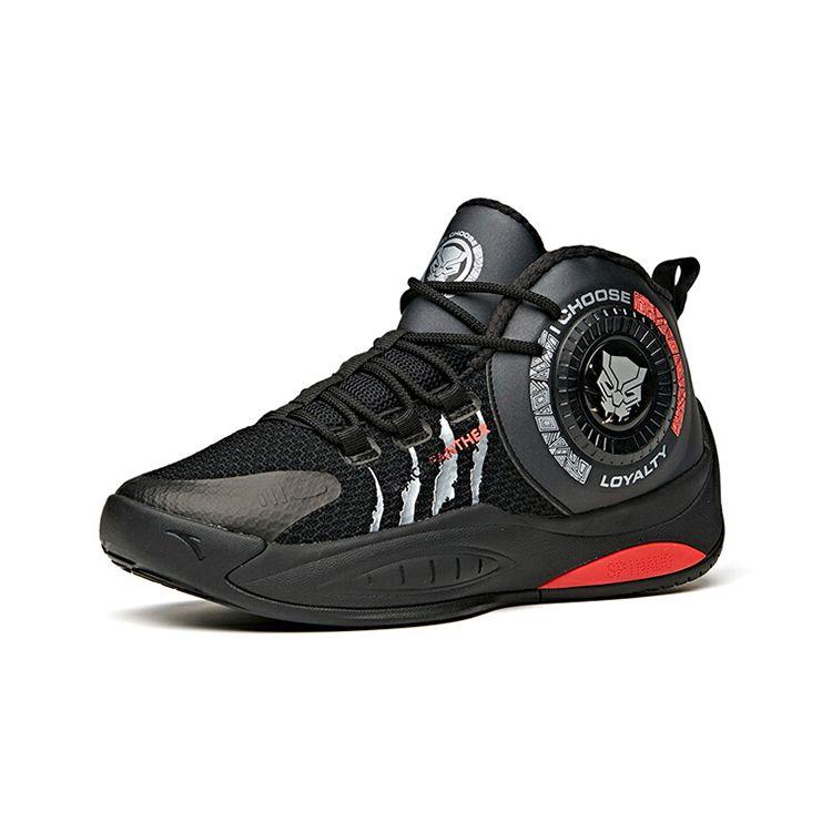 Anta Баскетбольные кроссовки Fire Wheel с нескользящей подошвой и износостойкостью средней высоты Детские баскетбольные кроссовки Черные Красные 312111112-1