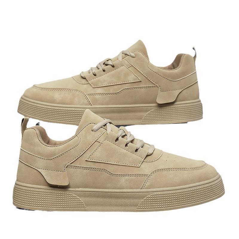 Мужская обувь для скейтбординга, модная обувь на шнуровке с толстой подошвой, 2024, новая корейская версия, удобная нескользящая повседневная обувь на платформе