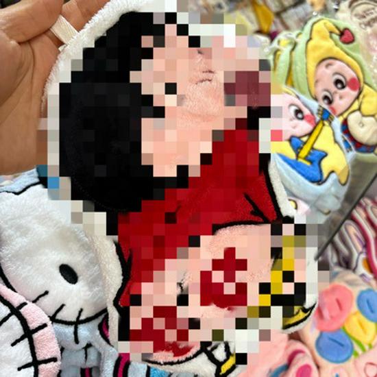 Милое Мультяшное Полотенце для Рук из Кораллового Флиса Monchhichi - Мягкое, Впитывающее и Не Оставляет Волокен, Маленькая Кукла KT Плачущая