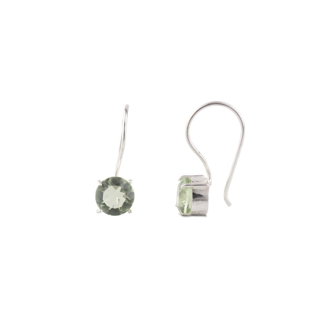 Зеленый Аметист Драгоценный Камень 925 Стерлинговое Серебро Ювелирные Изделия Ручной Работы Серьги-Крючки 0.92" EE-174-14